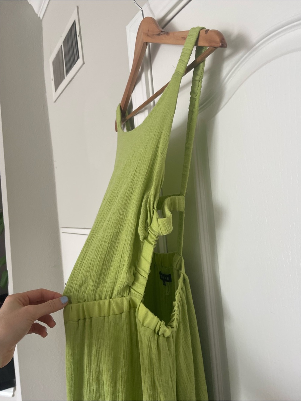 Lime Green Cut Out Sleeveless Midi Dress - Picture 2 of 4
